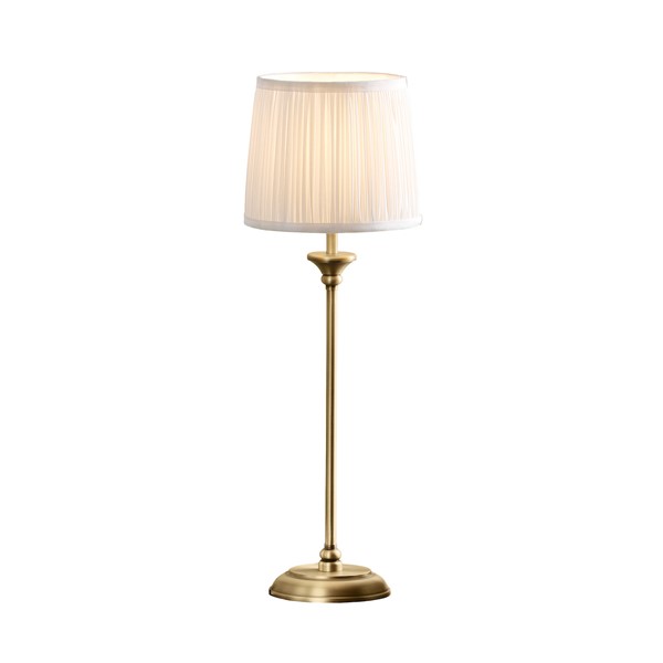 (image for) Laura Ashley Hemsley Table Lamp Antique Brass and Ivory With Shade